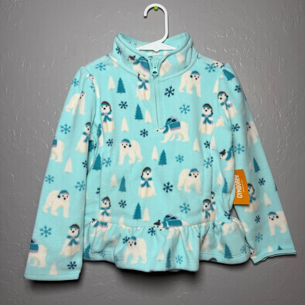 Gymboree Girls Polar Bear Sweatshirt, Mint Tea, 6